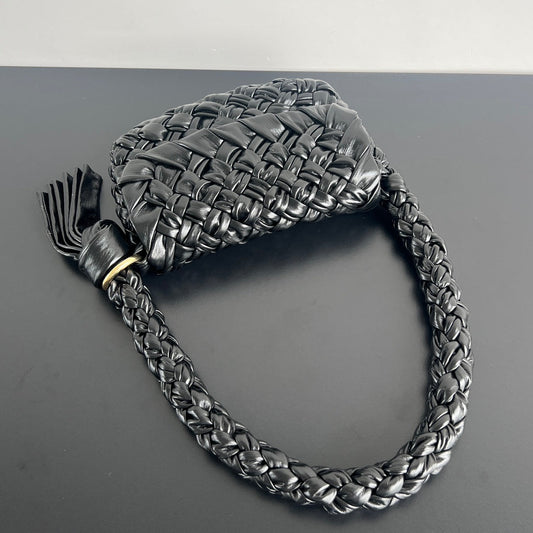 Luxury Bottega Veneta KALIMERO CITTÀ 25 IN BLACK CALFSKIN