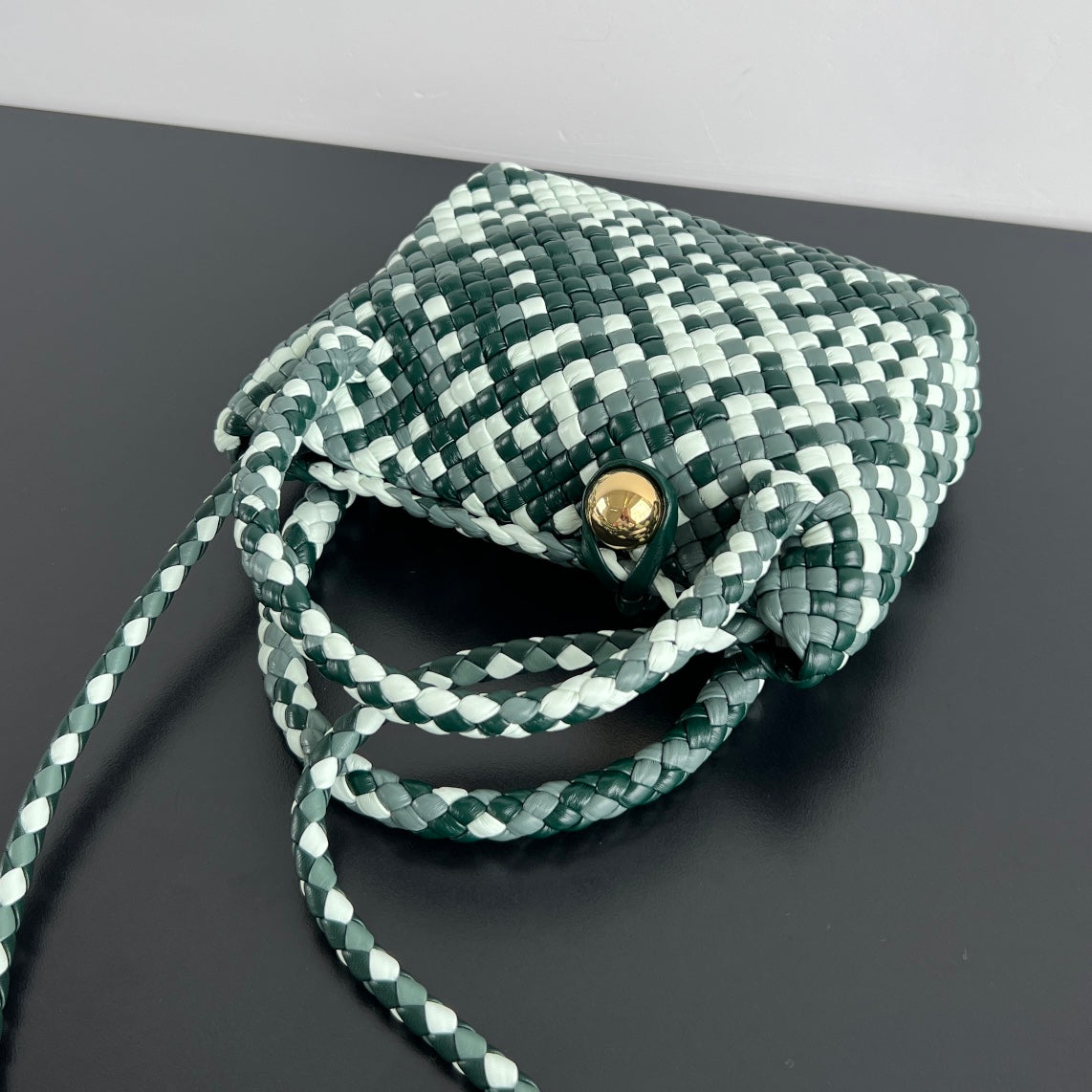 Luxury Bottega Veneta MINI TOSCA 20 IN WHITE MIX GREEN CALFSKIN