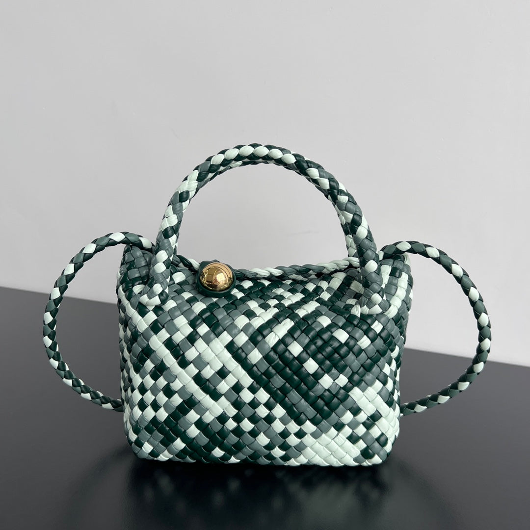 Luxury Bottega Veneta MINI TOSCA 20 IN WHITE MIX GREEN CALFSKIN