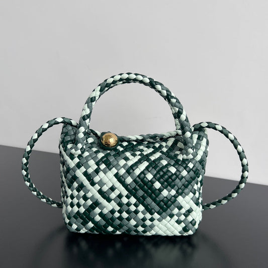 Luxury Bottega Veneta MINI TOSCA 20 IN WHITE MIX GREEN CALFSKIN