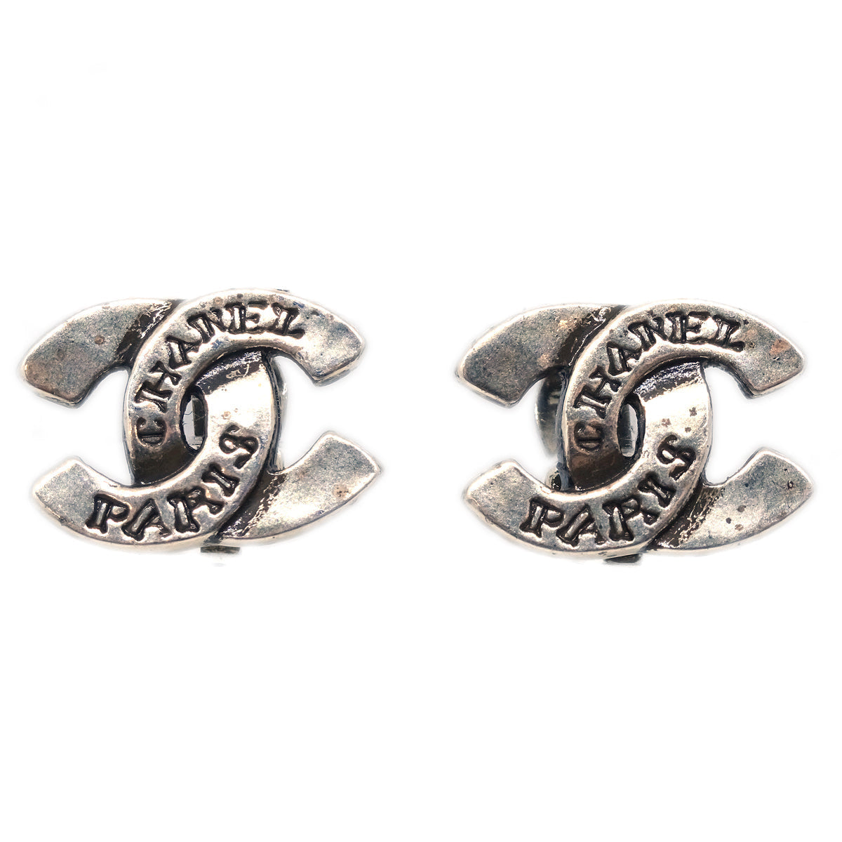 Luxury Chanel CC Earrings Clip-On Silver 99A