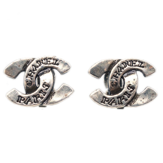 Luxury Chanel CC Earrings Clip-On Silver 99A