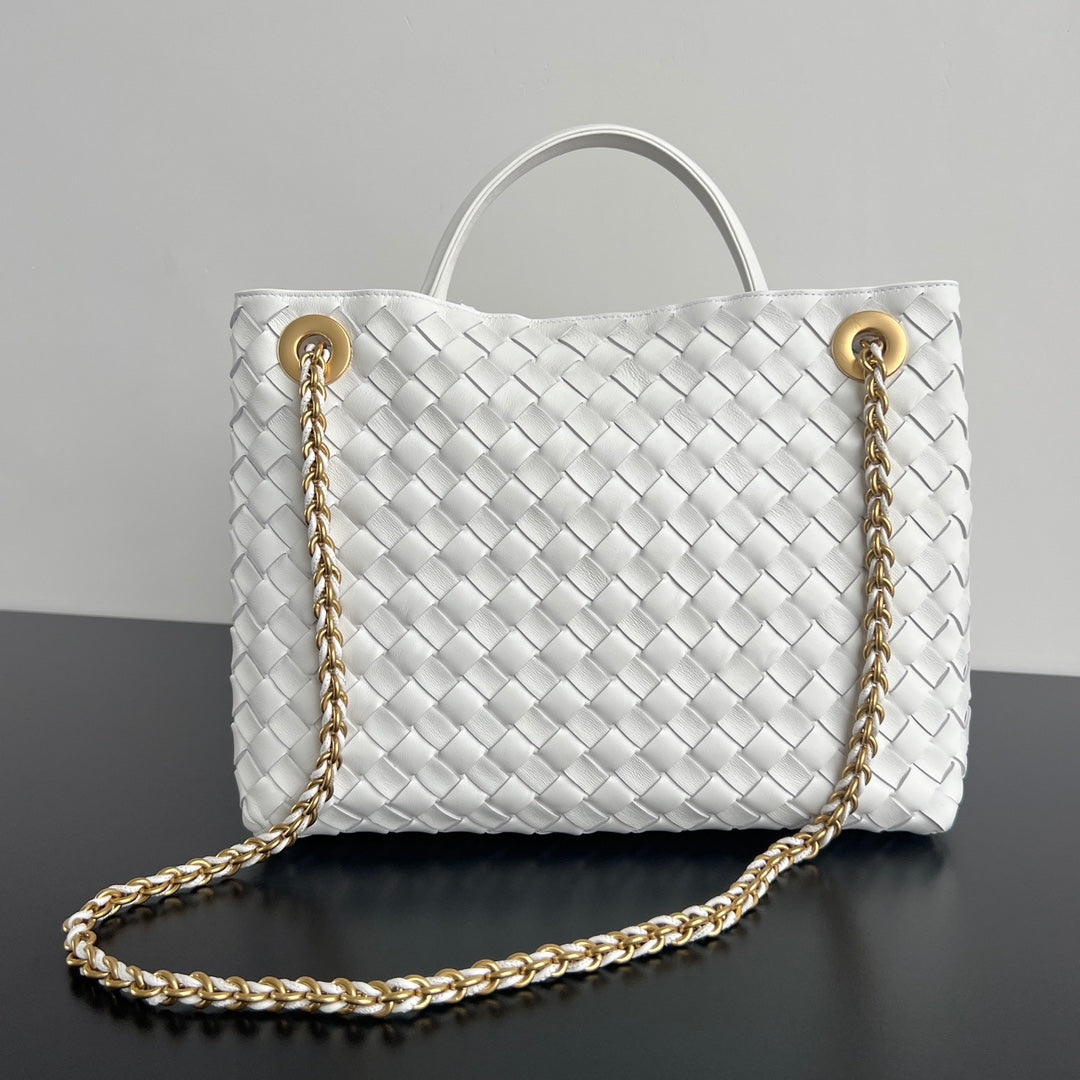 Luxury Bottega Veneta bv medium andiamo 32 white lambskin