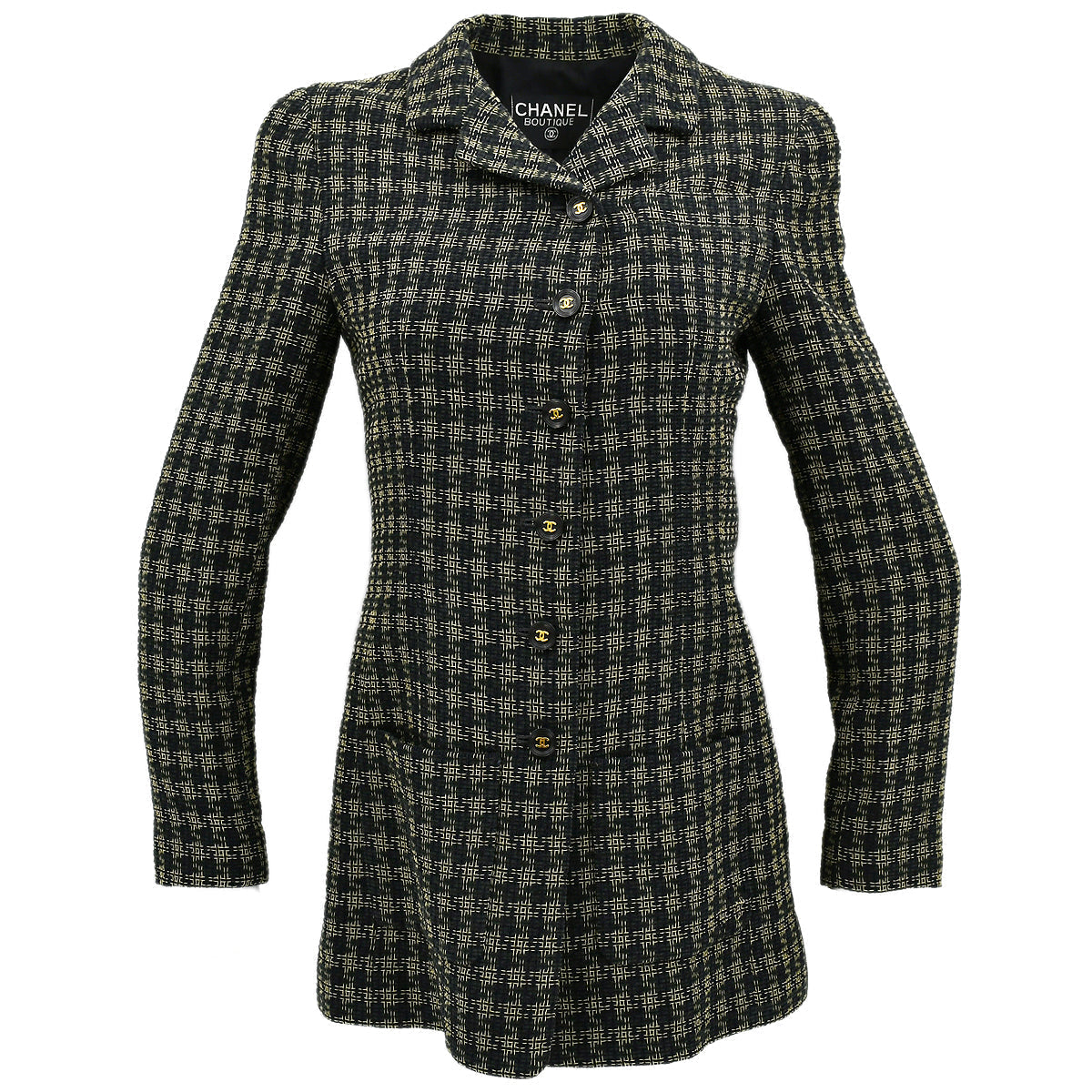 Luxury Chanel Single Breasted Jacket Black