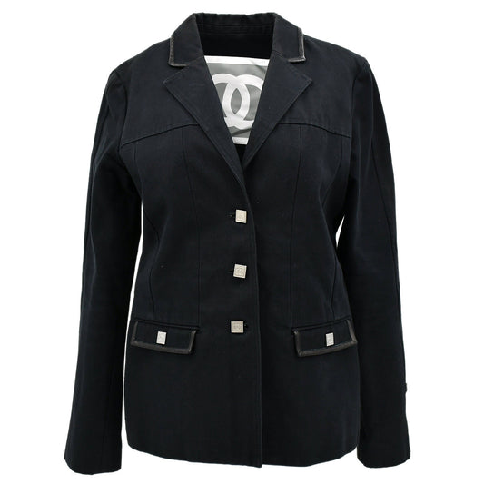 Luxury Chanel Sport Line Single Breasted Jacket Black 06P #44