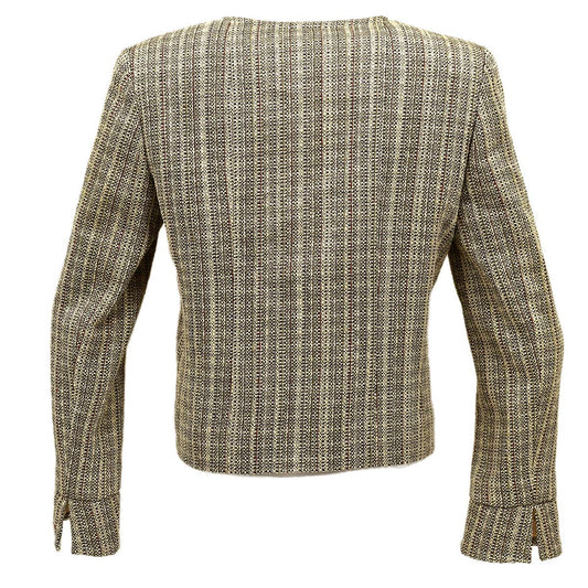 Luxury Chanel Collarless Jacket Beige 03P #44