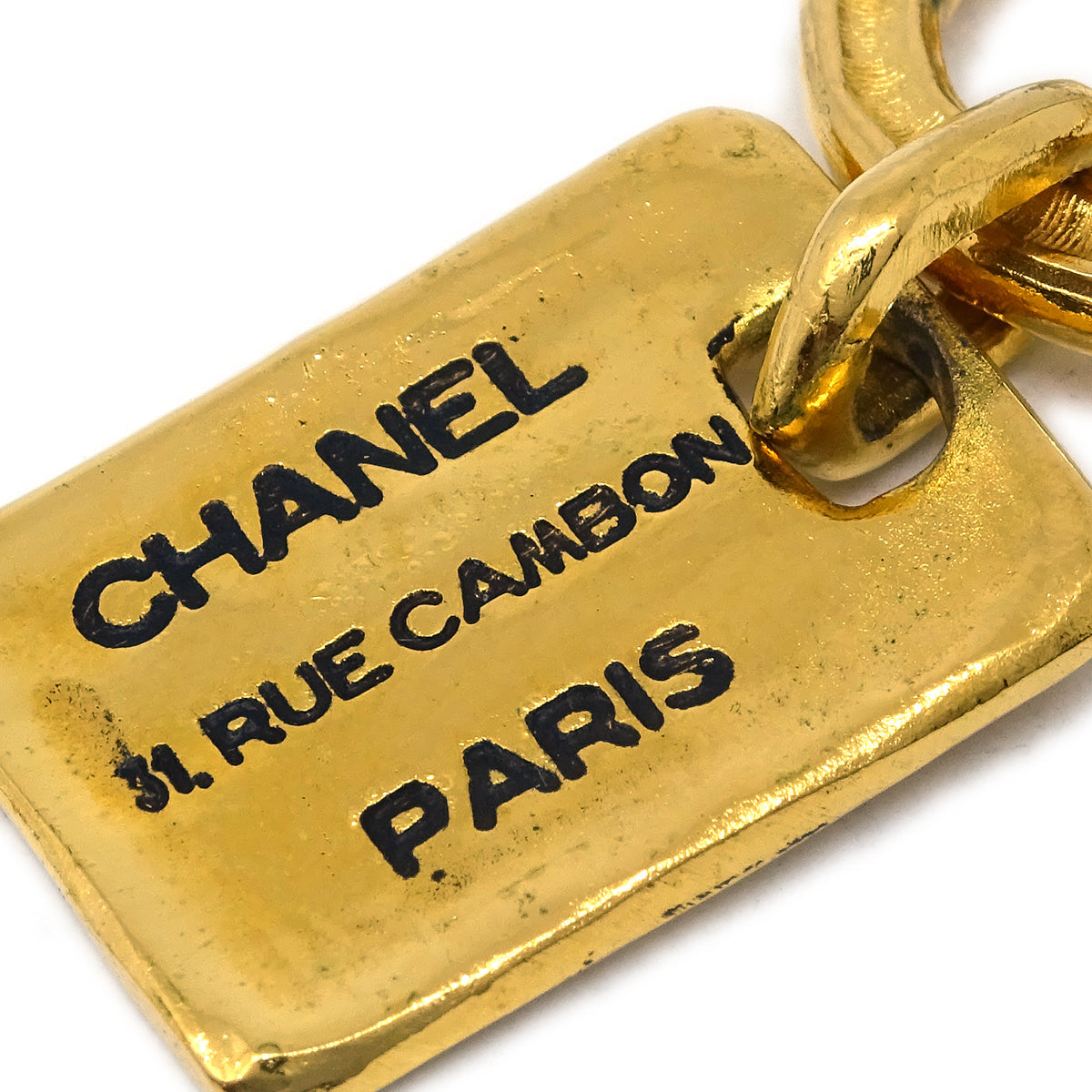 Luxury Chanel Plate Brooch Pin Gold 1133