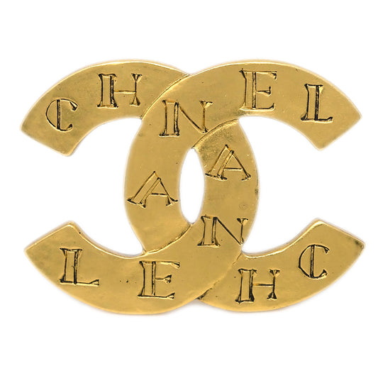 Luxury Chanel CC Brooch Pin Gold 99A