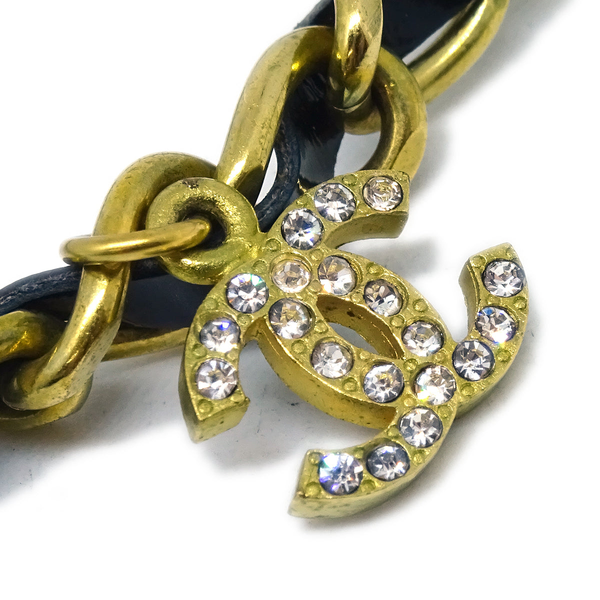 Luxury Chanel 1995 Crystal & Gold CC Choker