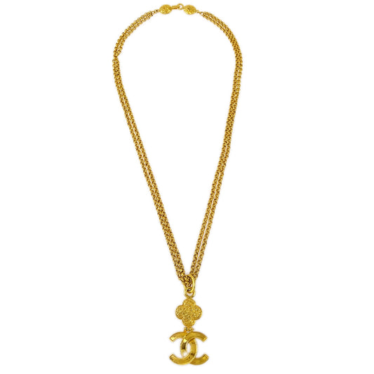 Luxury Chanel CC Gold Chain Pendant Necklace 95A
