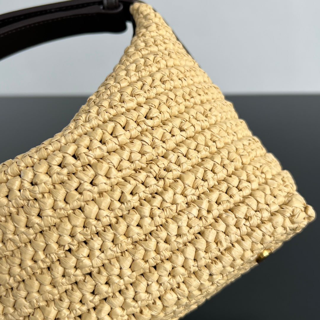 Luxury Bottega Veneta MINI WALLACE 20 BAG IN NATURAL RAFFIA CROCHET