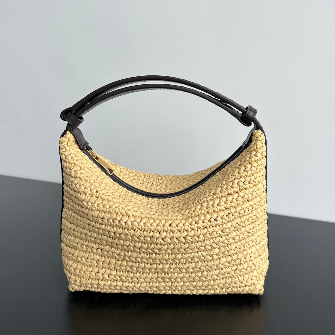 Luxury Bottega Veneta MINI WALLACE 20 BAG IN NATURAL RAFFIA CROCHET