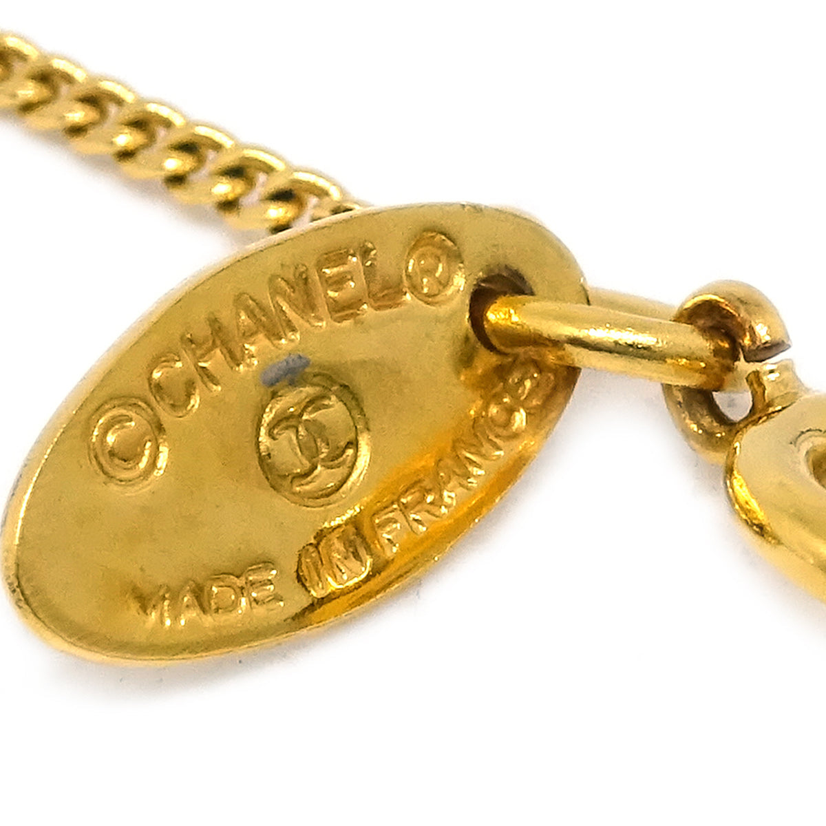 Luxury Chanel Artificial Pearl Gold Chain Pendant Necklace 3735