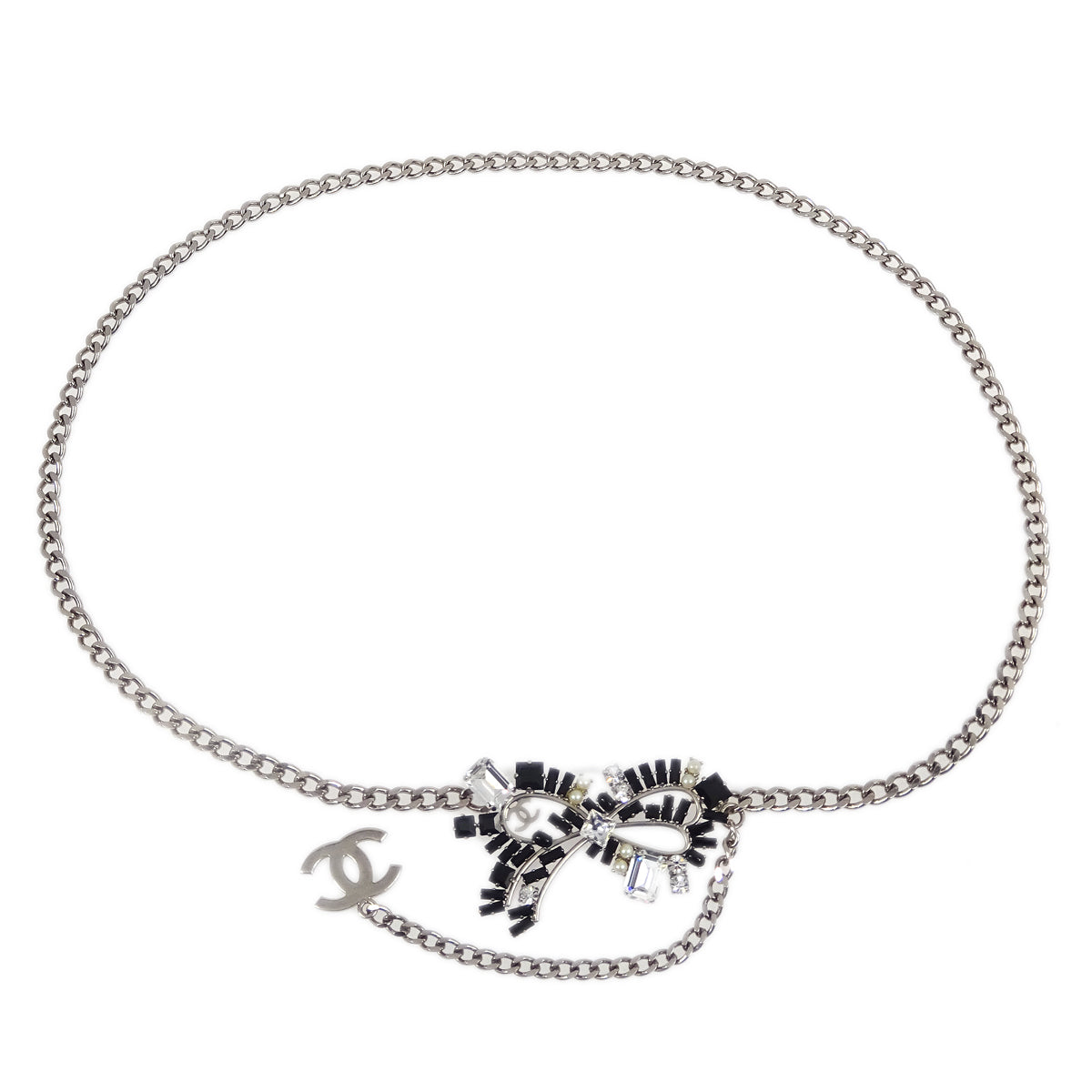 Luxury Chanel Silver Chain Belt Small New