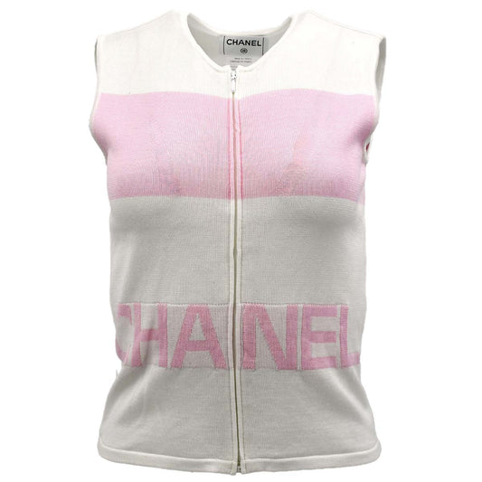 Luxury Chanel Vest Jacket White 00S #36 171728