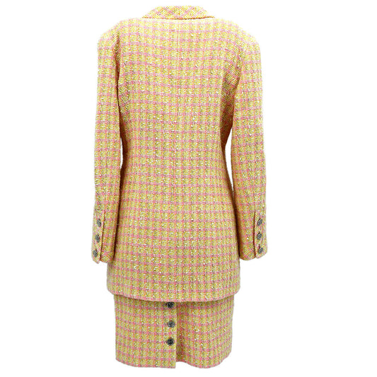 Luxury Chanel Setup Suit Jacket Skirt Pink 96P #40