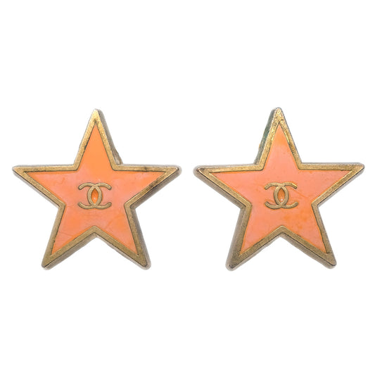 Luxury Chanel Star Earrings Clip-On Pink 01P
