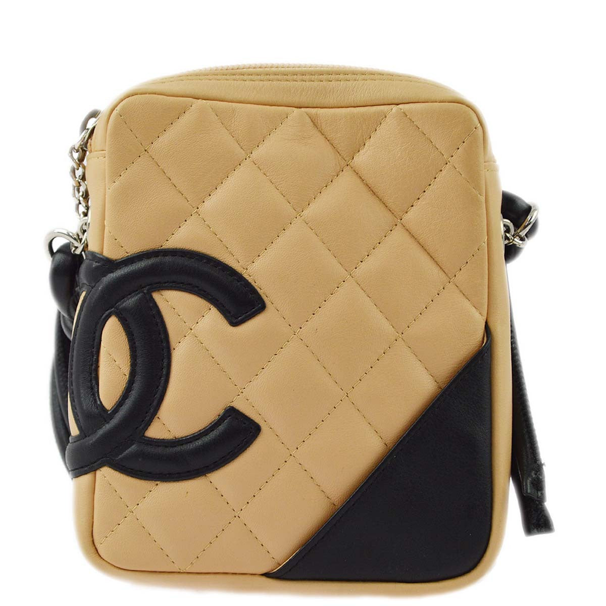 Luxury Chanel 2003-2004 Beige Calfskin Cambon Ligne Shoulder Bag