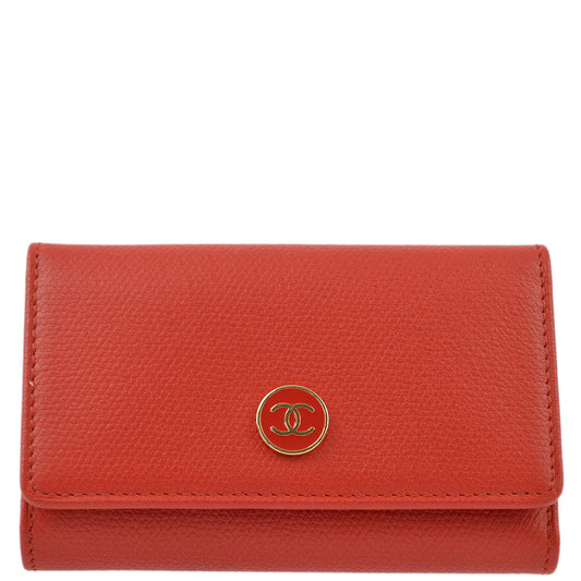 Luxury Chanel Red Caviar Six Hook Key Case Small New