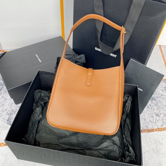 Luxury Saint Laurent le 5a7 small 23cm brown calfskin