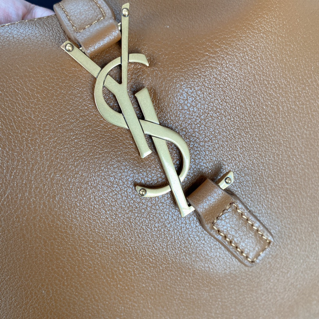 Luxury Saint Laurent le 5a7 small 23cm brown calfskin