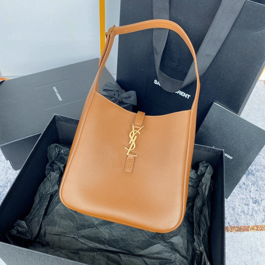 Luxury Saint Laurent le 5a7 small 23cm brown calfskin