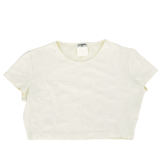 Luxury Chanel Cropped T-shirt White