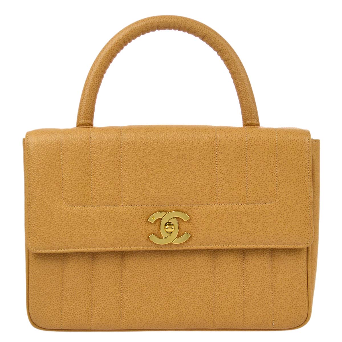 Luxury Chanel 1994-1996 Beige Caviar Mademoiselle Handbag
