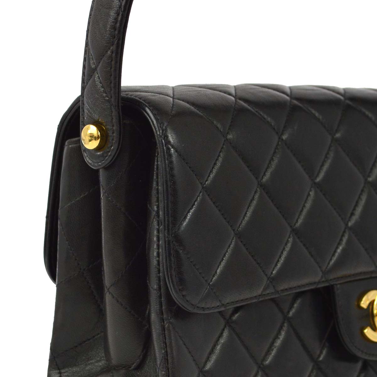 Luxury Chanel 1996-1997 Black Lambskin Double Sided Classic Flap Handbag