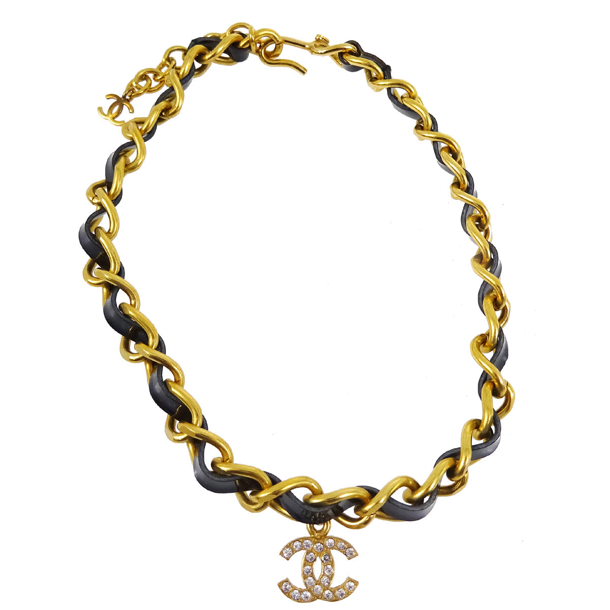 Luxury Chanel 1996 Crystal & Gold CC Choker
