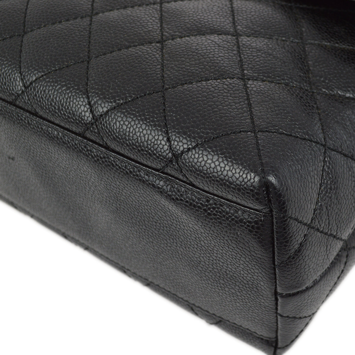 Luxury Chanel 2001-2003 Black Caviar Kelly Handbag