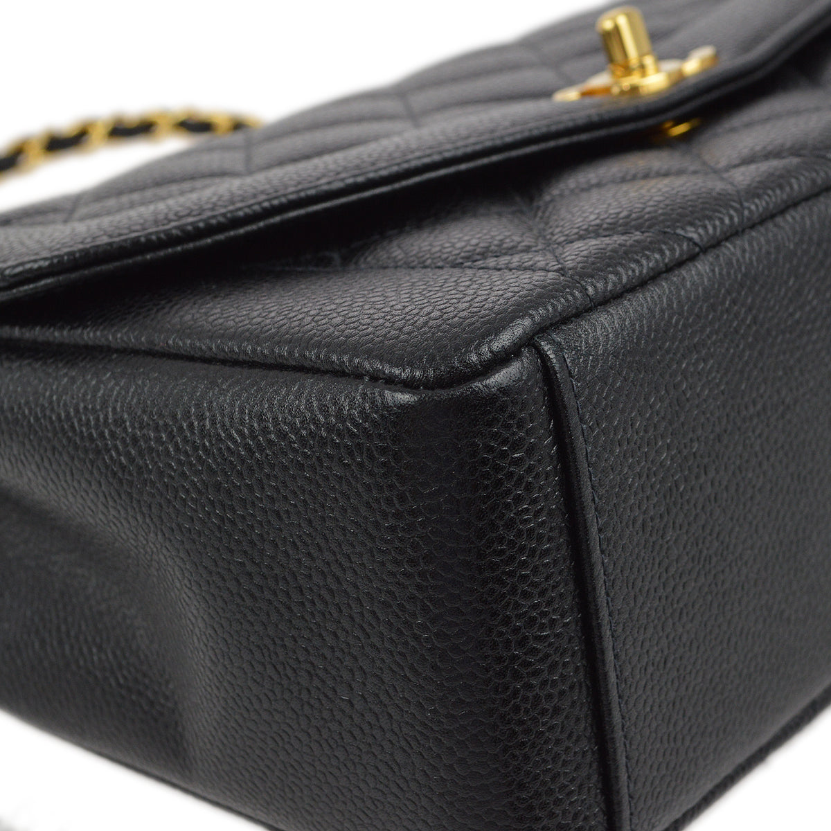 Luxury Chanel 1997-1999 Black Caviar Medium Diana Shoulder Bag