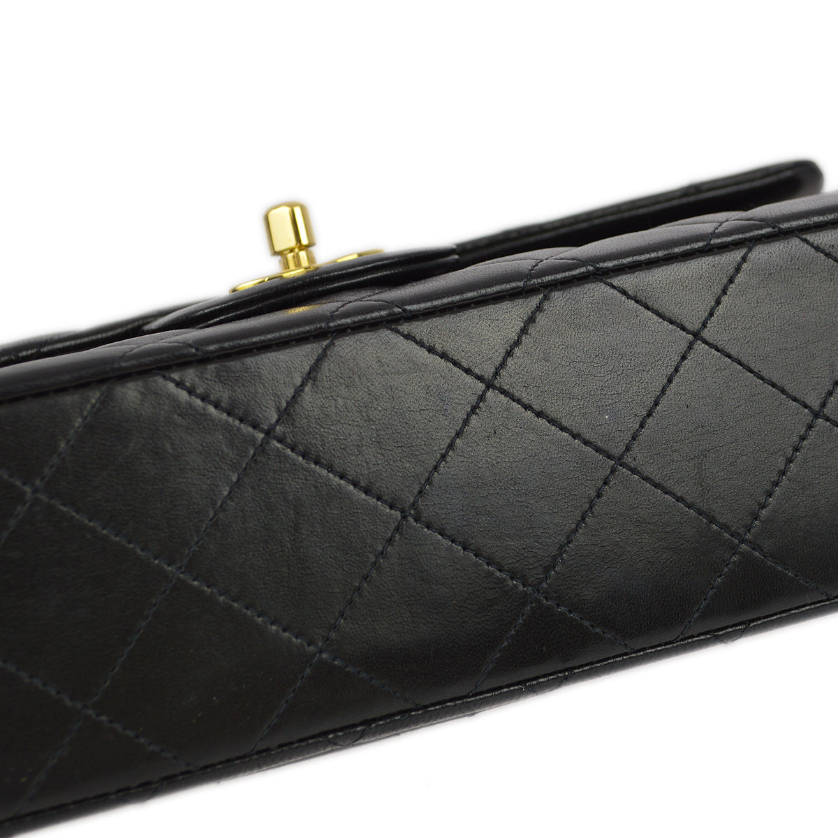 Luxury Chanel 1994-1996 Black Lambskin Small Classic Double Flap Shoulder Bag