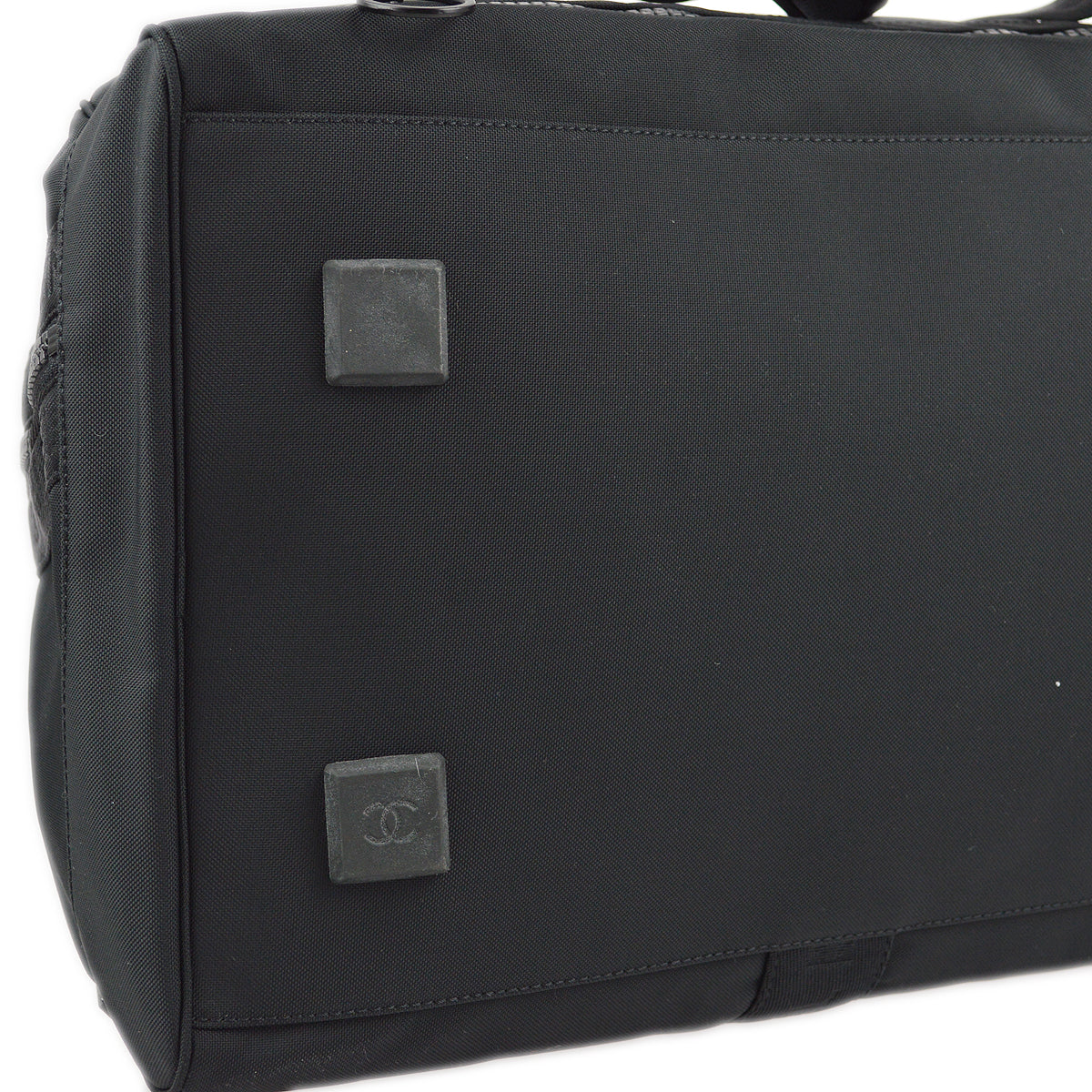 Luxury Chanel Black Nylon Sport Line Duffle Gym Bag