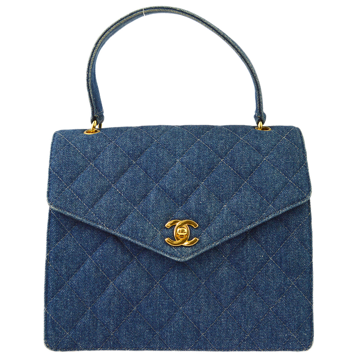 Luxury Chanel 1997-1999 Indigo Denim Handbag