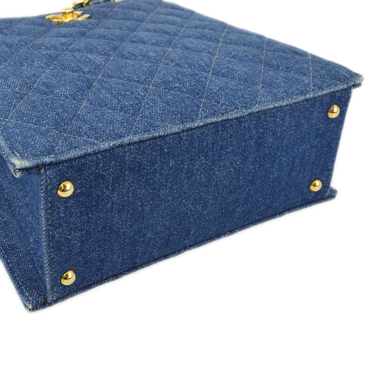 Luxury Chanel 1997-1999 Denim Chain Tote Handbag