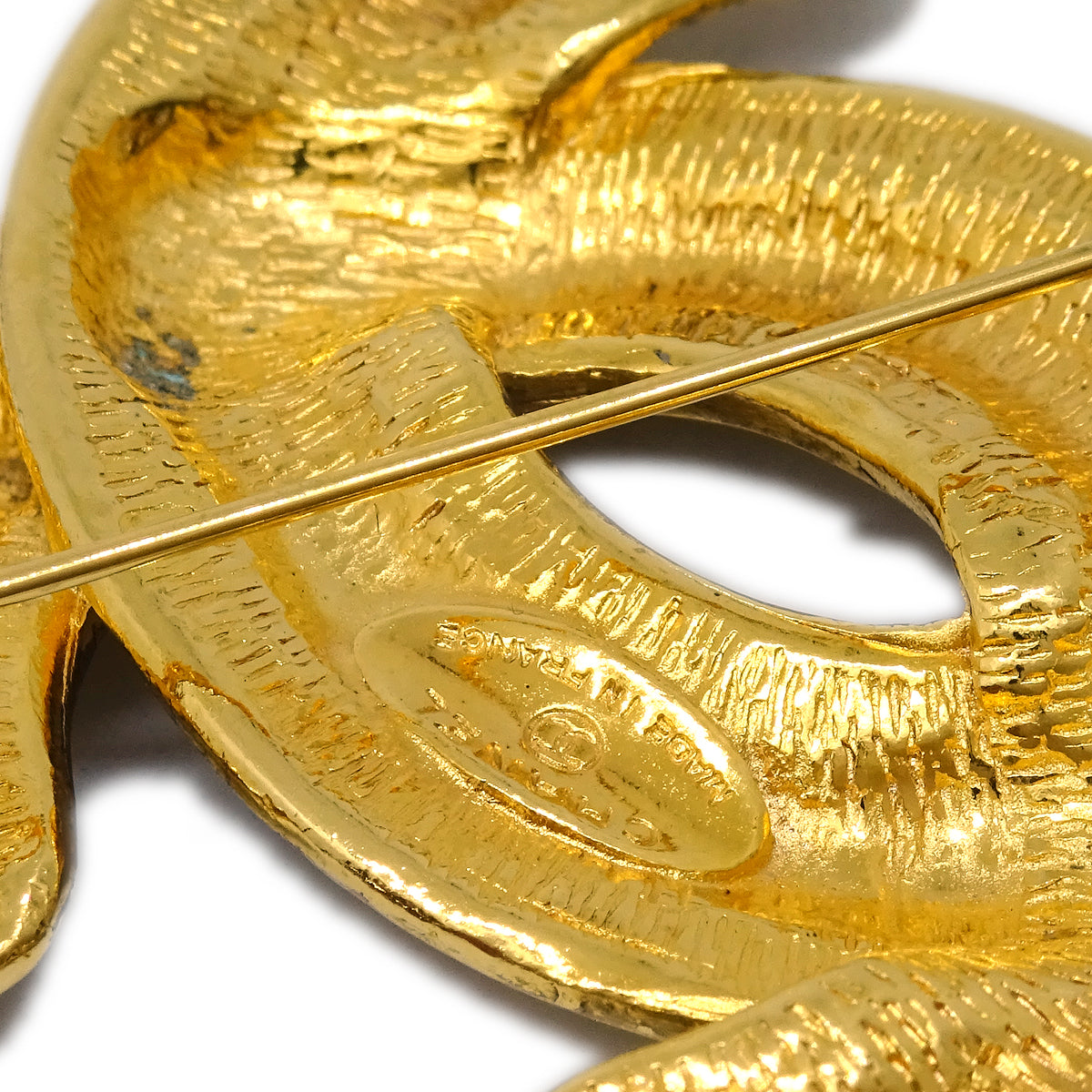 Luxury Chanel CC Brooch Pin Large Gold 1152