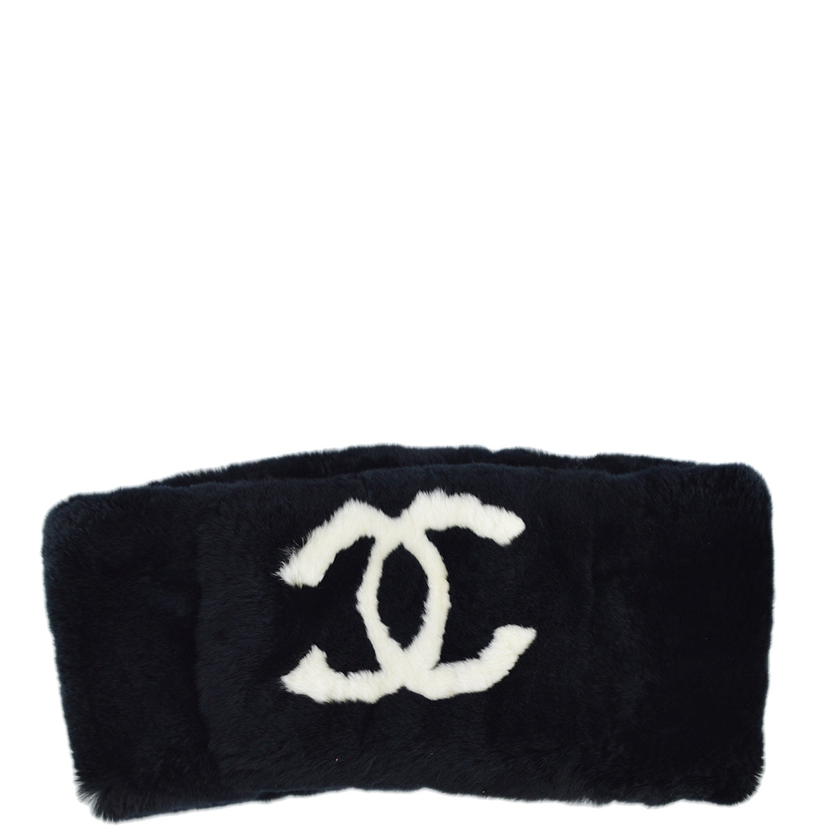 Luxury Chanel Fur Shawl Stole Black Small New