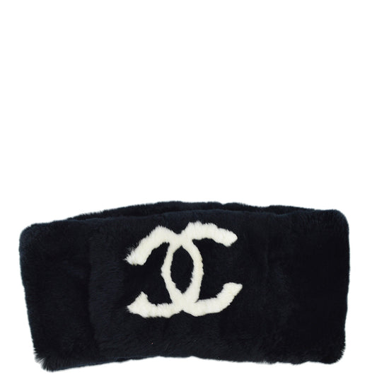 Luxury Chanel Fur Shawl Stole Black Small New