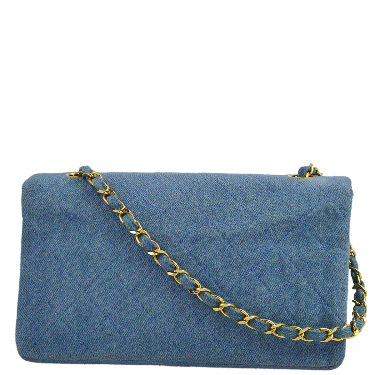 Luxury Chanel 1989-1991 Denim Turnlock Small Full Flap Bag