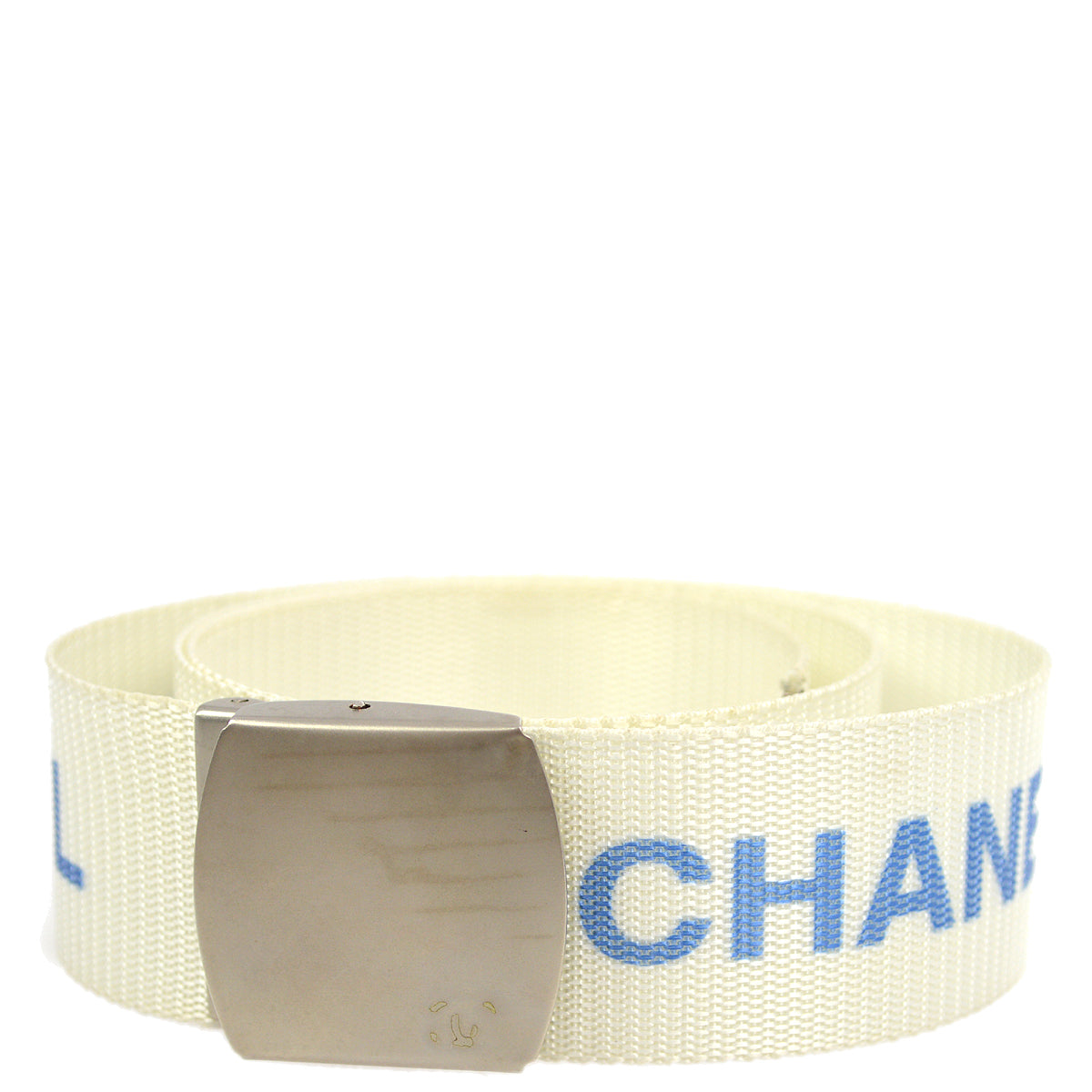 Luxury Chanel White GI Belt 99S Small New
