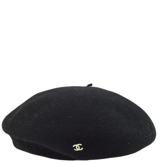 Luxury Chanel Oversize Black Hat Beret Small New