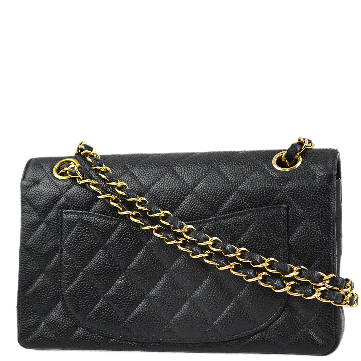 Luxury Chanel 2001-2003 Black Caviar Small Classic Double Flap Shoulder Bag
