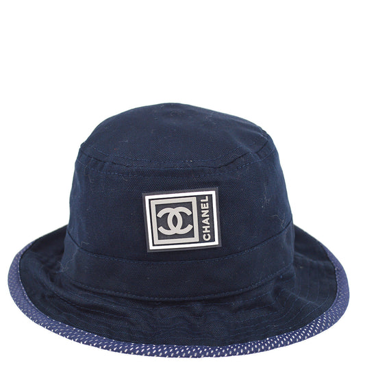 Luxury Chanel Navy Sport Line Bucket Hat #M Small New