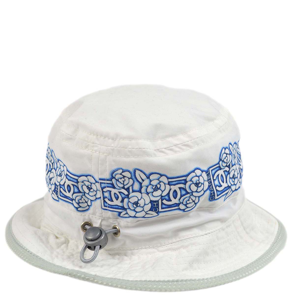 Luxury Chanel White Sport Line Bucket Hat #M Small New