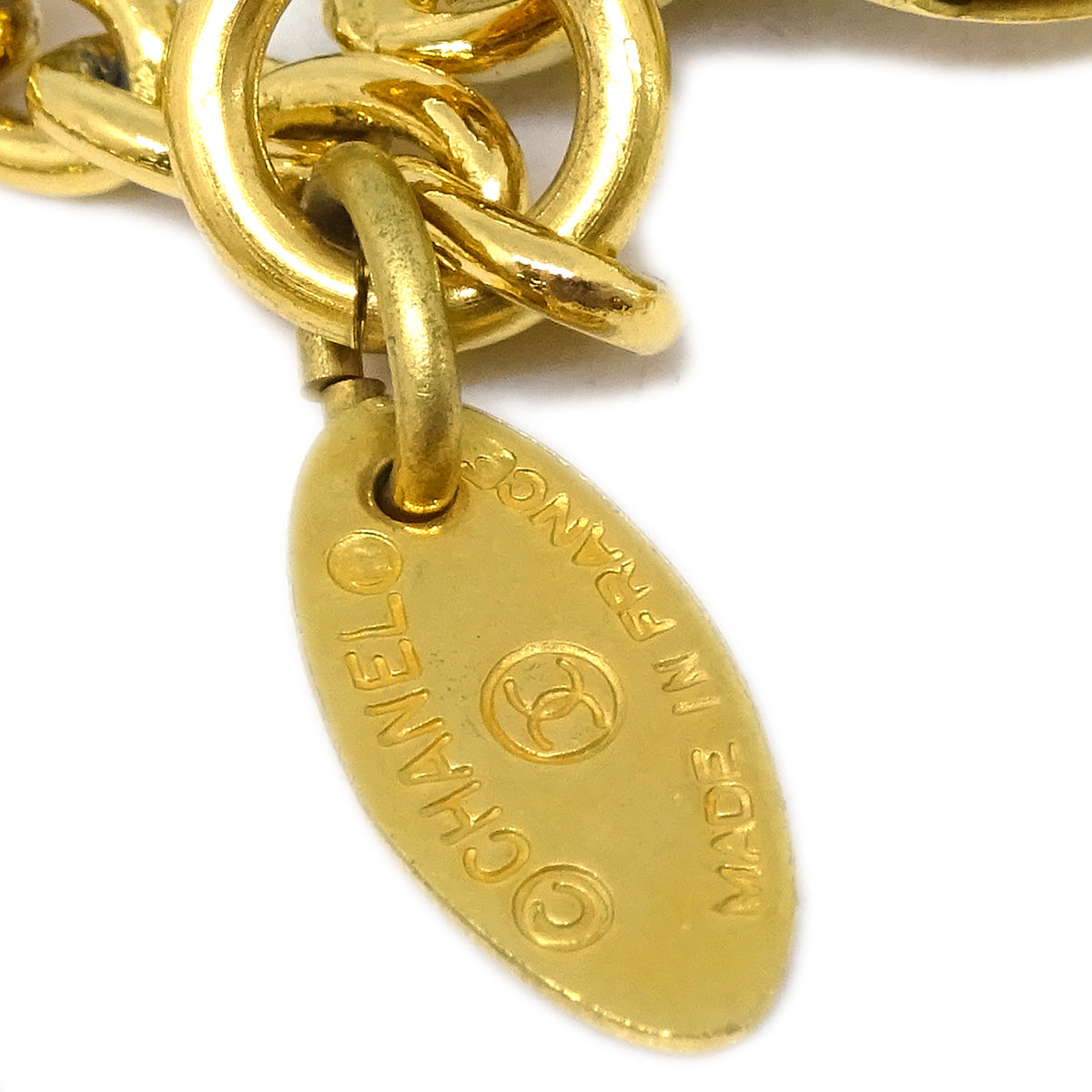 Luxury Chanel Gold CC Pendant Necklace 3858