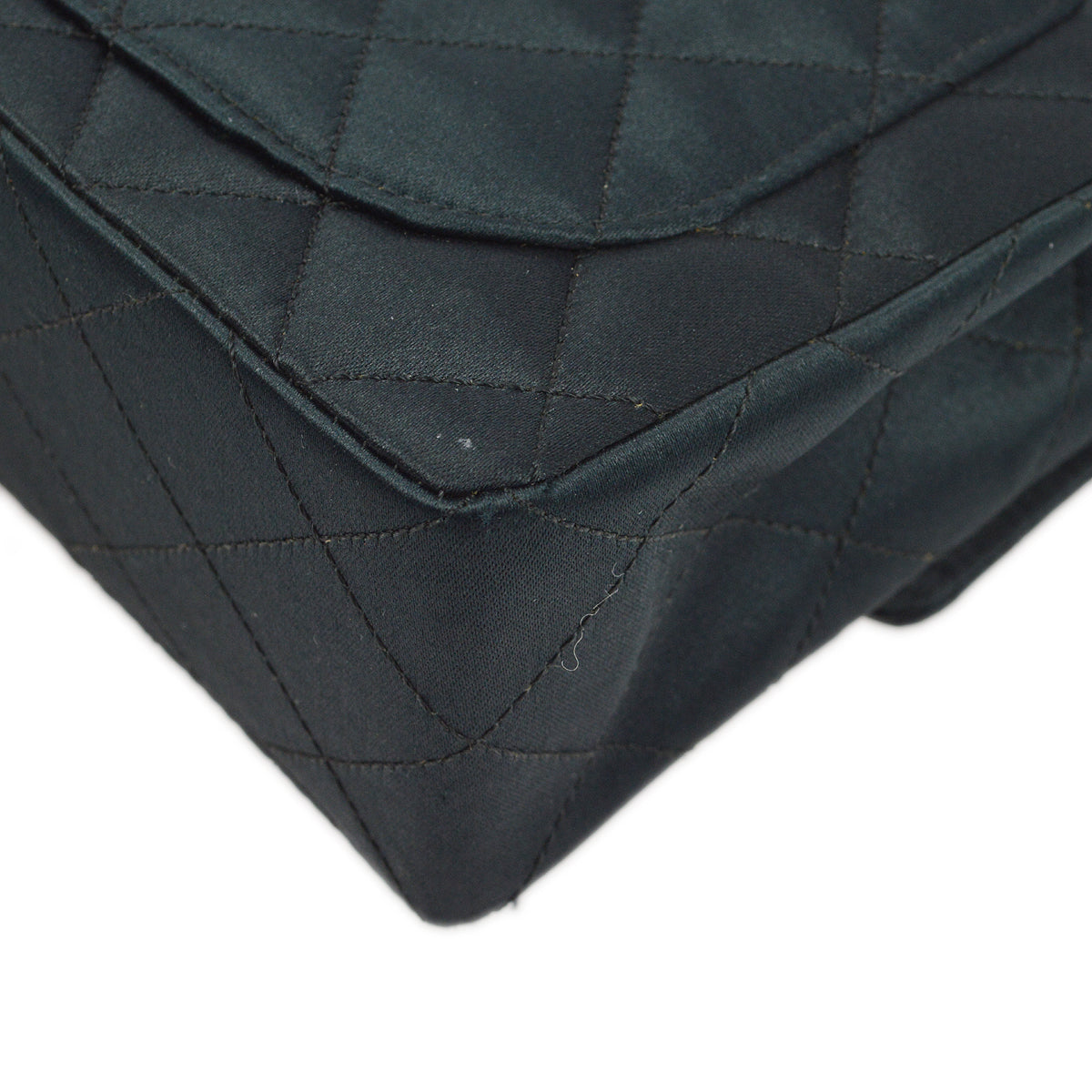Luxury Chanel 2006-2008 Black Satin Mini Classic Square Flap Shoulder Bag 17