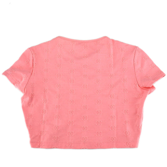 Luxury Chanel Cropped T-shirt Pink 97P #40