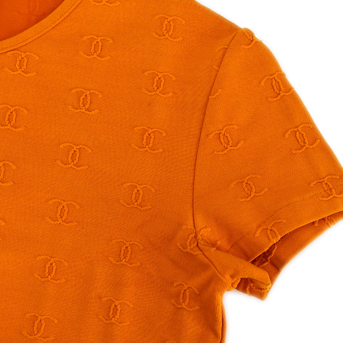Luxury Chanel Cropped T-shirt Orange