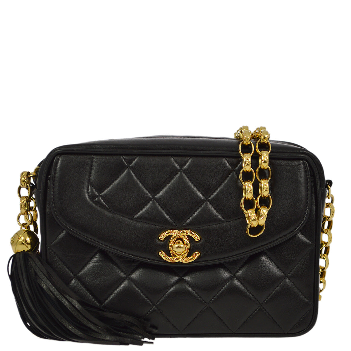 Luxury Chanel 1994-1996 Black Lambskin Camera Bag Mini